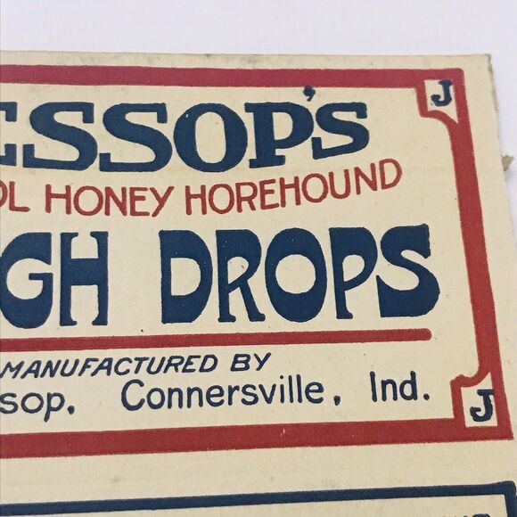C.W. Jessops Antique Cough Drops Box RARE Drug Pharmacy Paper Advertising - Picture 13 of 14
